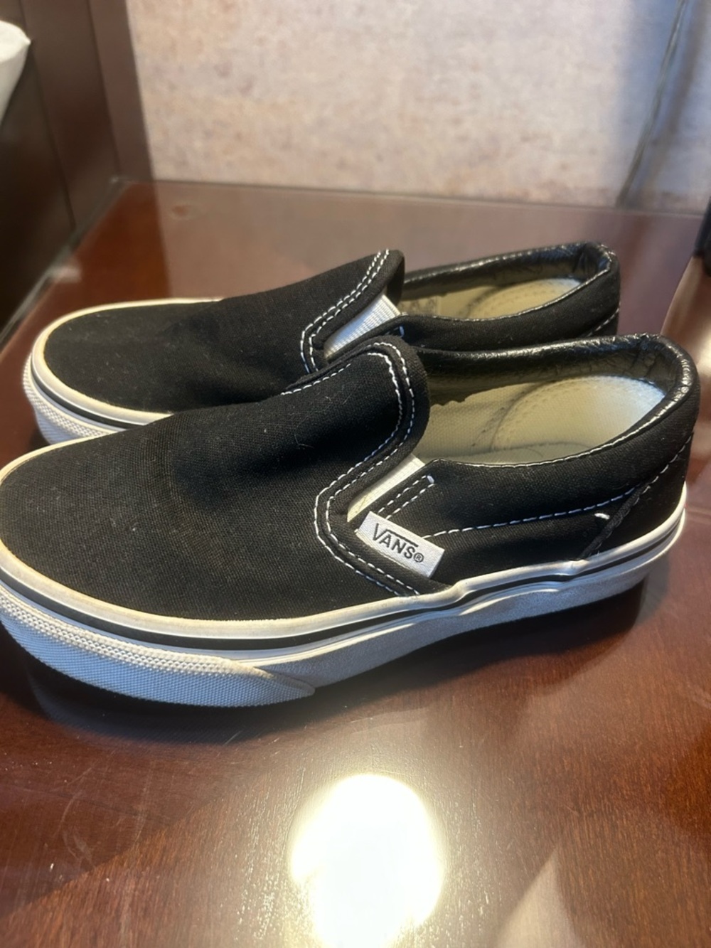 Vans Kids Black Slip-On Canvas Sneakers